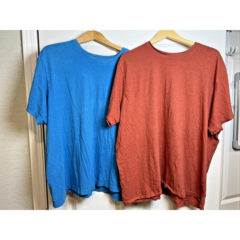 Eddie Bauer Legend Wash T‑Shirt Lot 2 Men's 3XL Blue Orange Summer Tees  8602